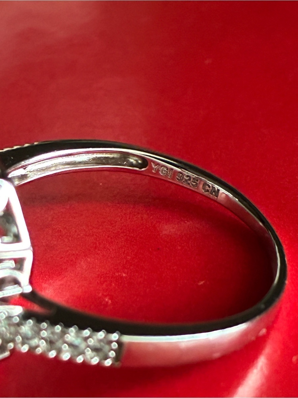 925 Silver-Tone Clear Multi-Halo Emerald-Cut Ring - Picture 3 of 8